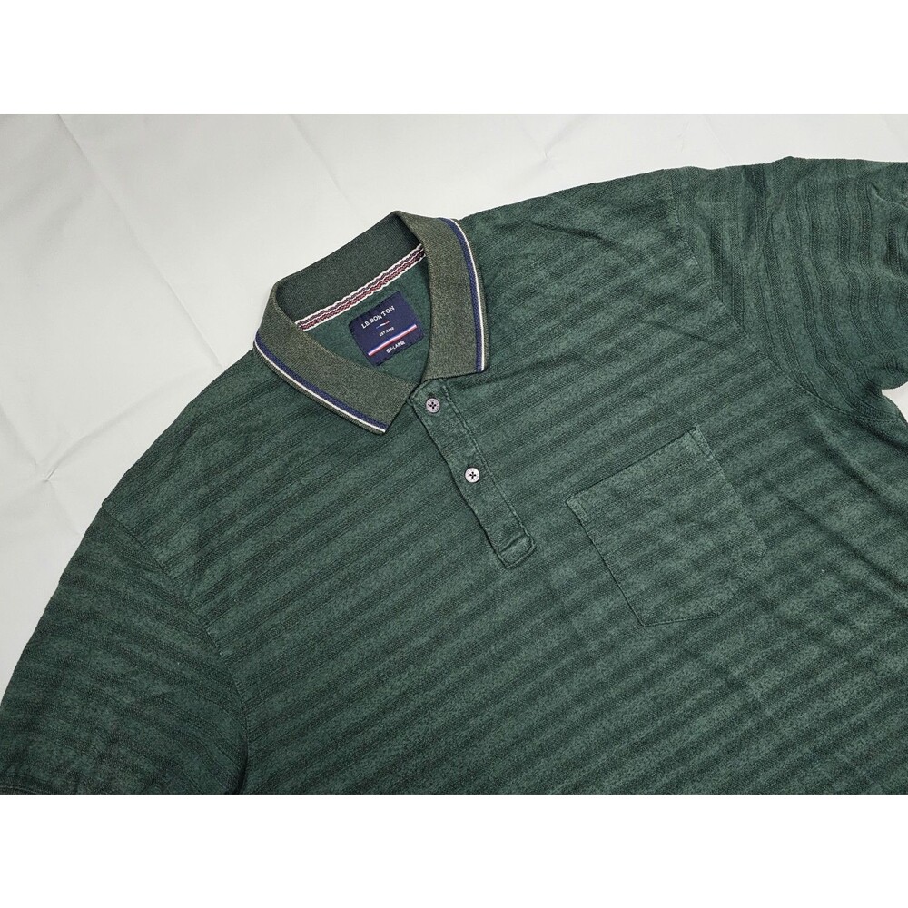 Le Bon Ton Polo Shirt Short‎ Sleeve Green Casual Top 5XL Mens